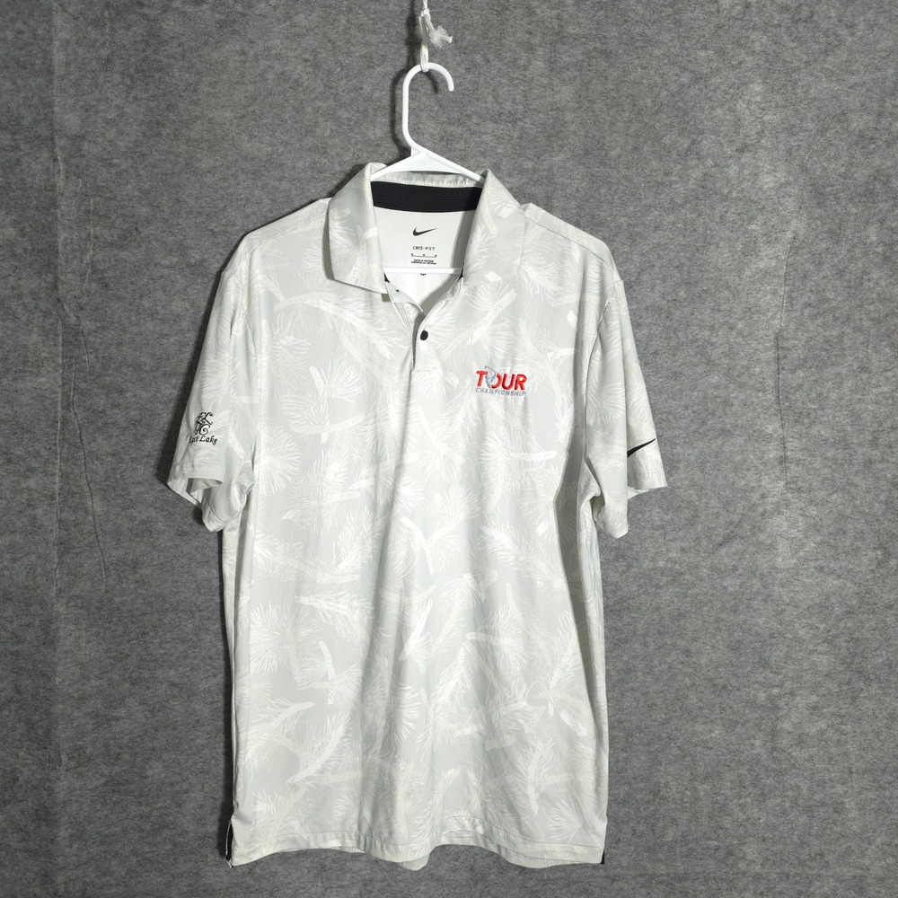 Nike Dri-FIT Polo Men M Grey Tour Championship East Lake Golf Shirt Short Sleeve